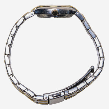 Timex Rewound White, Silver and Gold Colored Metal Bracelet Quartz Analog Watch 25mm