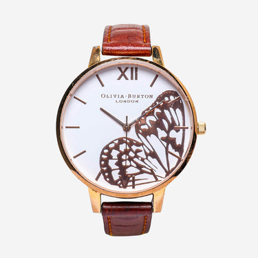 Olivia Burton Rewound Brown and Gold Colored Quartz Analog Watch 40mm