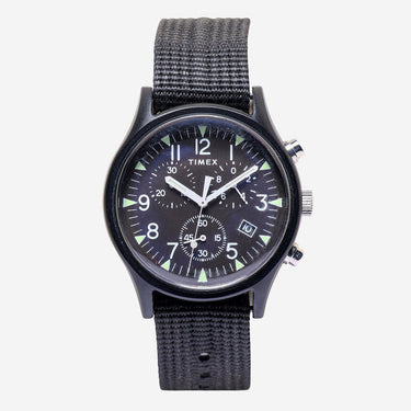Timex Rewound Black Chronograph Quartz Analog Watch 40mm