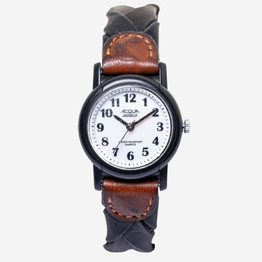 Acqua Rewound Black and Brown Quartz Analog Watch 25mm