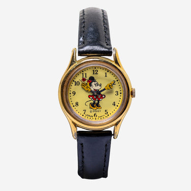 Lorus Rewound Minnie Mouse Black and Gold Colored Quartz Analog Watch 25mm