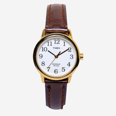 Timex Rewound Gold and Brown Colored Quartz Analog Watch 25mm