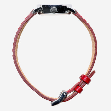 Timex Rewound Silver Colored and Red Indiglo Quartz Analog Watch 25mm