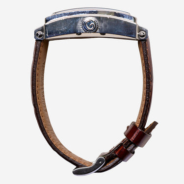 Gevril Rewound Silver Colored and Brown Automatic Watch 35mm