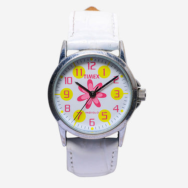 Timex Rewound Silver Colored and White Quartz Analog Watch 30mm