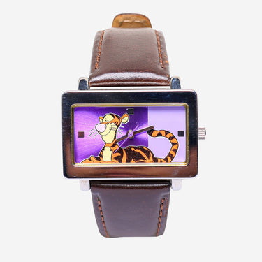 Disney Rewound Tigger Silver Colored and Brown Quartz Analog Watch 35mm