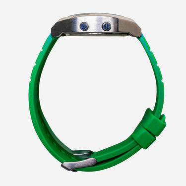 Timex Rewound Silver Colored and Green Quartz Digtial Watch 35mm