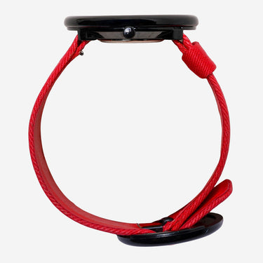 Contrast Rewound Black and Red Quartz Analog Watch 40mm