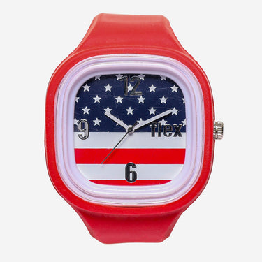 Flex Rewound Red, White and Blue Quartz Analog Watch 45mm