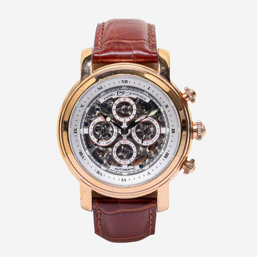 Daniel Steiger Rewound Gold Colored and Brown Automatic Watch 40mm