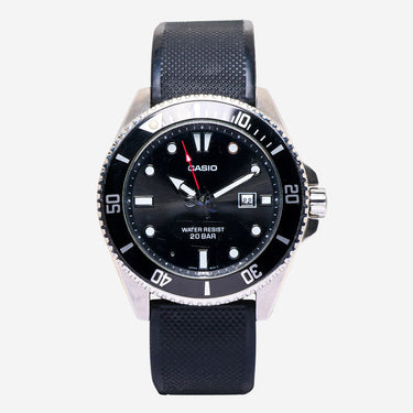 Casio Rewound Black and Silver Colored Quartz Analog Watch 45mm