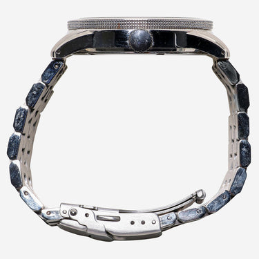 Seiko Rewound Solar Silver Colored Metal Bracelet Quartz Analog Watch 45mm
