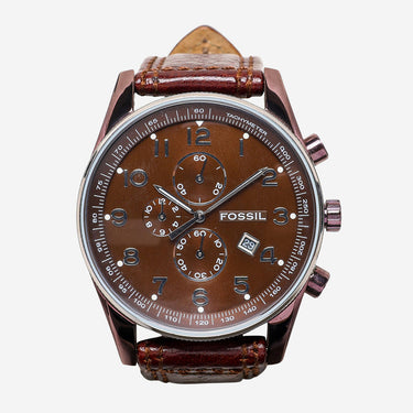 Fossil Rewound Brown Chronograph Quartz Analog Watch 45mm