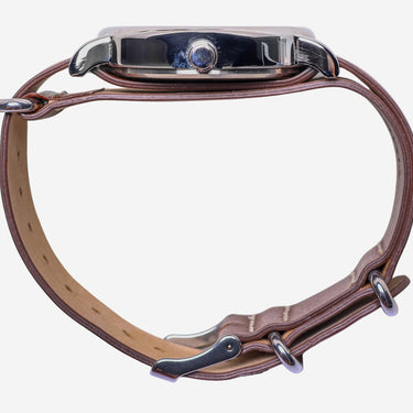Timex Rewound Silver and Brown Quartz Analog Watch 40mm