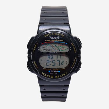 Casio Rewound Bio Graph Black Quartz Digital Watch 35mm