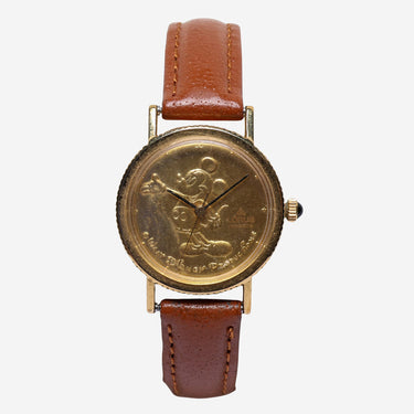 Lorus Rewound Mickey Mouse Gold Colored Quartz Analog Watch 25mm