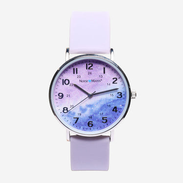 Nurse Mates Rewound Silver Colored and Purple Quartz Analog Watch 35mm
