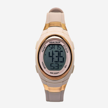 Armitron Rewound Cream and Gold Colored Quartz Digital Watch 25mm