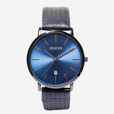 Olevs Rewound Black Quartz Analog Watch 40mm