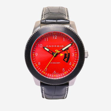 Android Rewound Black and Red Quartz Analog Watch 45mm