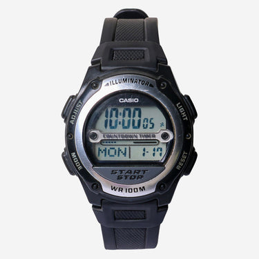 Casio Rewound Illuminator Black Quartz Digital Watch 35mm