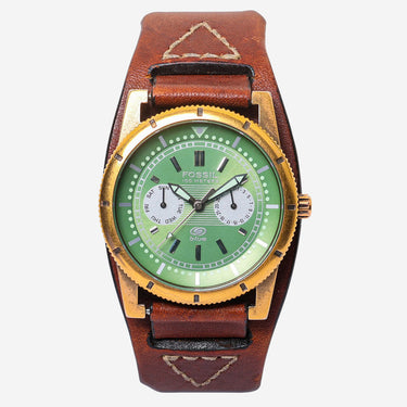 Fossil Rewound Green and Brown Quartz Analog Watch 40mm