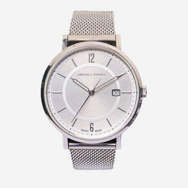 Larrson & Jennings Rewound Silver Colored Metal Bracelet Quartz Analog Watch 40mm