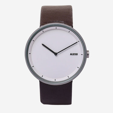 Alessi Rewound White and Brown Quartz analog Watch 40mm