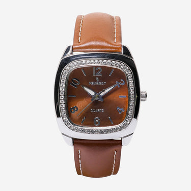 Peugeot Rewound Square Brown Quartz Analog Watch 30mm
