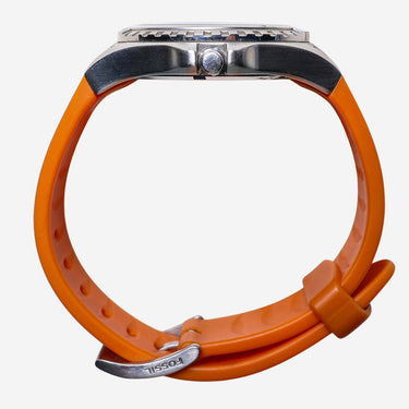 Fossil Rewound Silver Colored and Orange Quartz Analog Watch 40mm