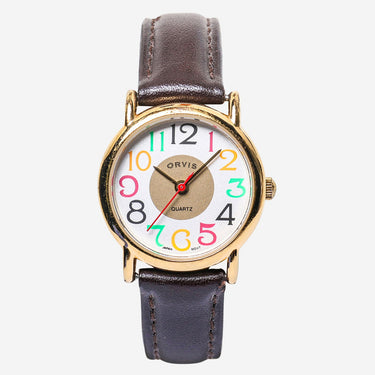 Orvis Rewound Multi Colored and Dark Brown Quartz Analog Watch 25mm