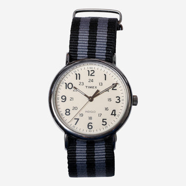 Timex Rewound Indiglo Cream, Black and Gray Quartz Analog Watch