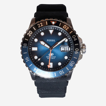 Fossil Rewound Black and Blue Quartz Analog Watch