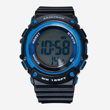 Armitron Rewound Black and Blue Quartz Digital Watch