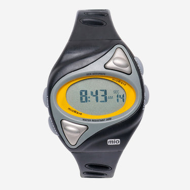 Mio Rewound Black and Yellow Quartz Digital Watch