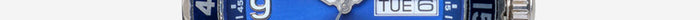 Fossil Rewound Large Silver and Blue Metal Bracelet Quartz Analog Watch 50mm