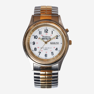 Armitron Rewound Instalite Gold and Silver Colored Quartz Analog Watch