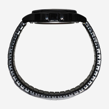 Timex Rewound Indiglo Black Metal Bracelet Quartz Digital Watch