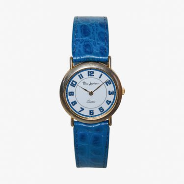 Pierre Lannier Rewound Gold and Blue Quartz Analog Watch