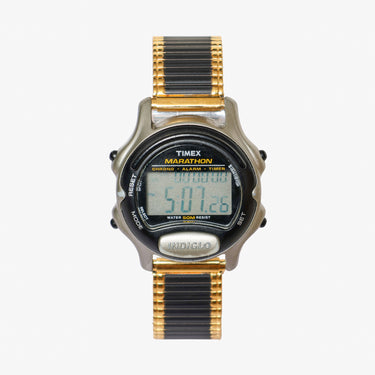 Timex Rewound Marathon Silver, Black and Gold Metal Bracelet Quartz Digital Watch