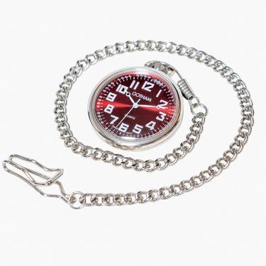 Rewound Gotham Red and Silver Pocket Quartz Analog Watch