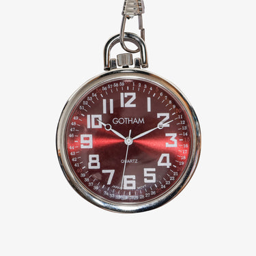 Rewound Gotham Red and Silver Pocket Quartz Analog Watch