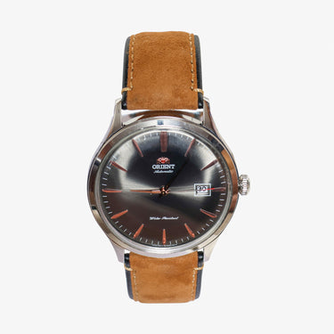 Rewound Orient Silver and Brown Mechanical Hand-wound Analog