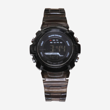 Rewound Gray Resin Strap Quartz Digital Watch