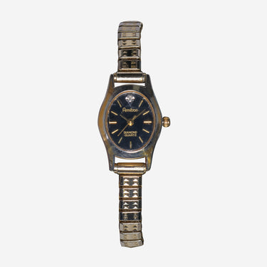 Armitron Rewound Black and Gold Bracelet Quartz Analog Watch