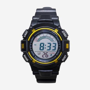 Rewound Black and Yellow Quartz Digital Watch